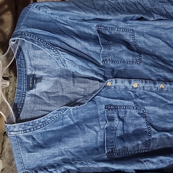 J.JIll Denim Ombre Oversized Button Up sz M - Picture 2 of 8